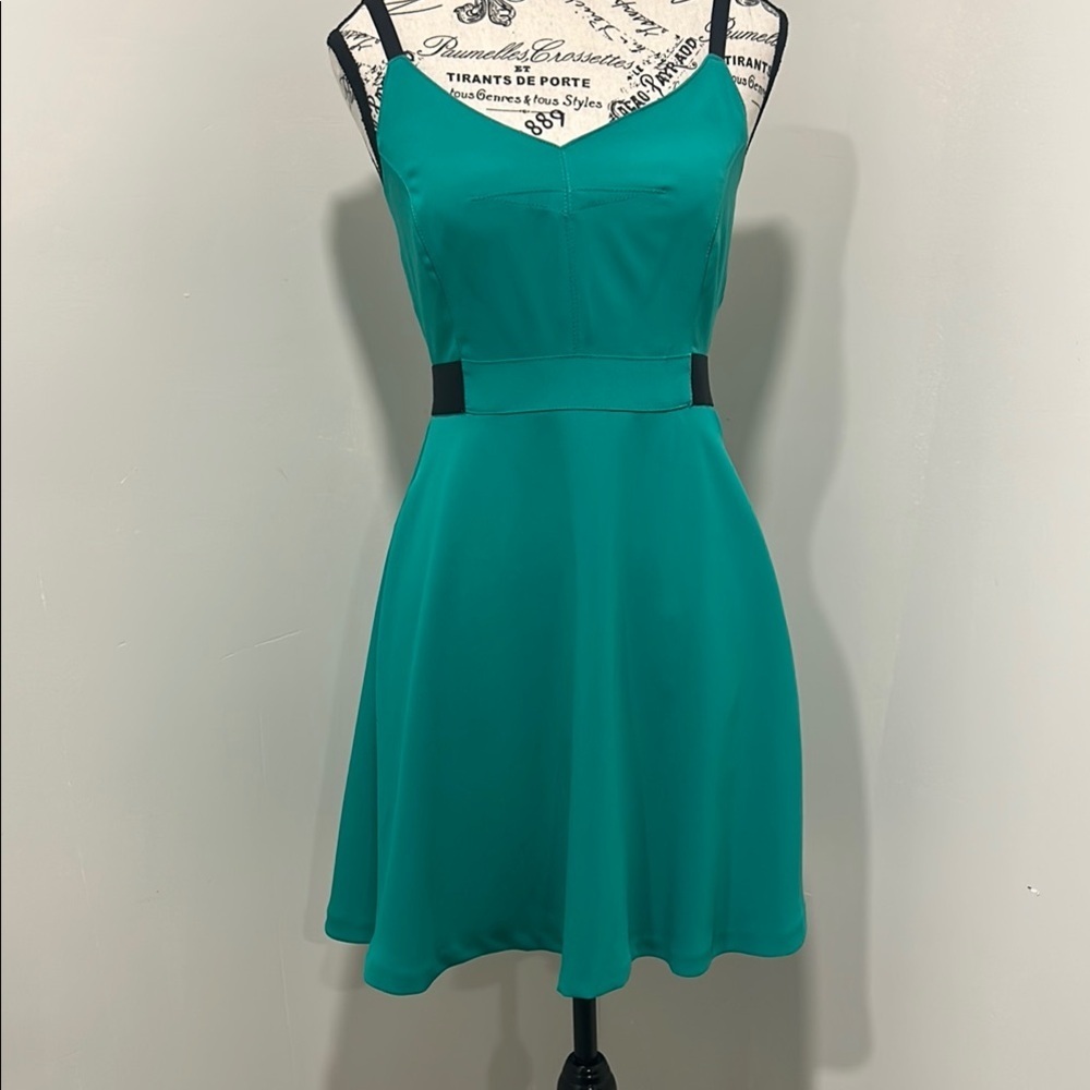 Rachel Roy Teal Mini Skater Dress 2 - Fit Flare Party Cocktail